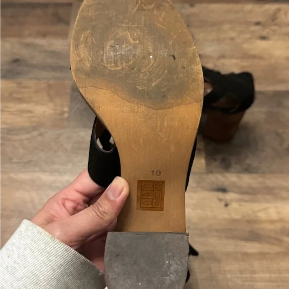 Vintage Jeffrey Campbell Suede Fringe Buckle Heels - Picture 4 of 4